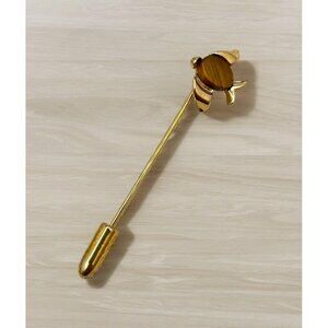 Bird in Flight Stick Pin Vintage Gold Tone Hat Pin